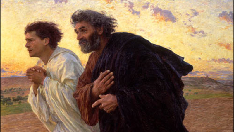 Ostermorgen 1898, Petrus und Johannes laufen zum Grab